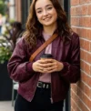 Buy Ruby Stokes TV Series Below 2026 Mary Penney Maroon Leather Jacket On Sale