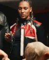 Buy Sixty Minutes Marie Mouroum Red and Black Leather Jacket On Sale