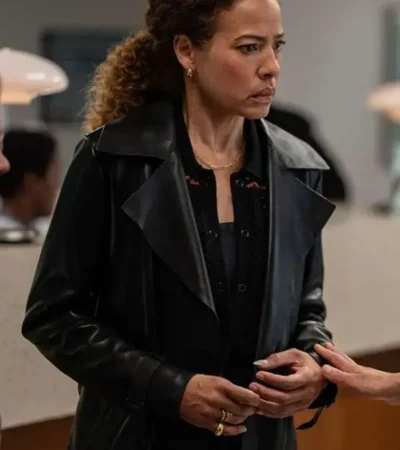 Buy Tawny Cypress TV Series Yellowjackets S03 Taissa Black Leather Trench Coat On Sale