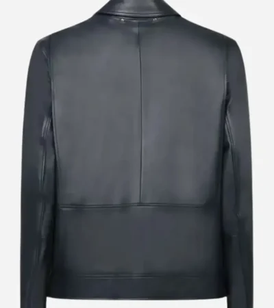 Buy The Jennifer Hudson Show Aaron Pierre Navy Blue Leather Jacket On Sale