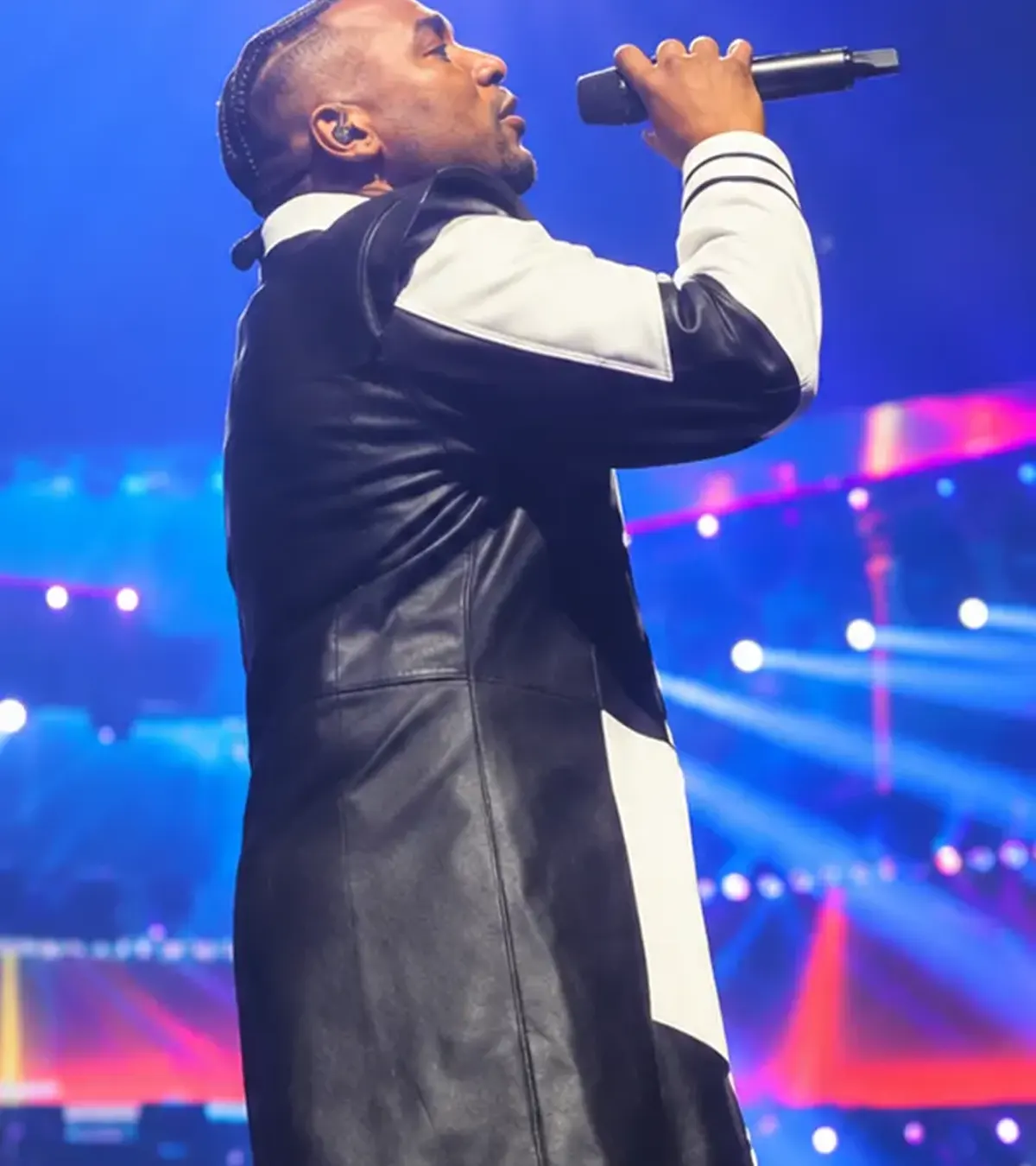 Buy The Last King World Tour Concert Don Omar White and Black Leather Coat On Sale