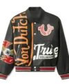Buy Von Dutch x True Religion Black Leather Bomber Jacket