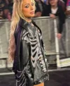 Buy WWE Money In The Bank Liv Morgan Black Leather Skelton Jacket