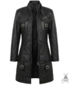 Buy Womens Cowhide Leather Long Coat