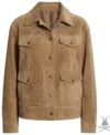 Buy Womens Suede Leather Trucker Jacket