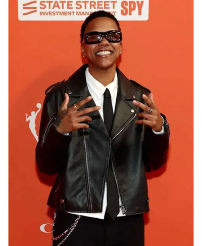 Courtney Williams Orange Carpet Leather Jacket