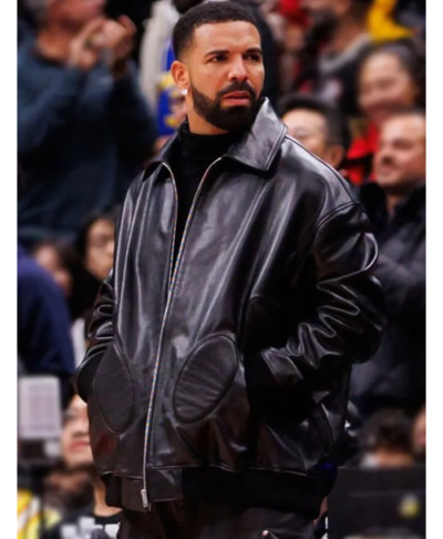 Drake Black Leather Jacket