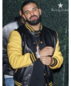 Drake Black and Yellow Varsity Jacket