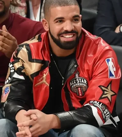Drake Farewell Mamba Red and Black Leather Jacket On Sale