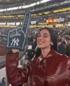 Dua Lipa ALDS Game 3 Leather Coat