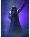 English Singer Ozzy Osbourne Black Leather Trench Coat Front