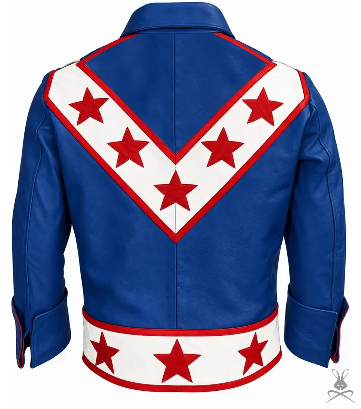 Evel Knievel Blue Leather Suit back