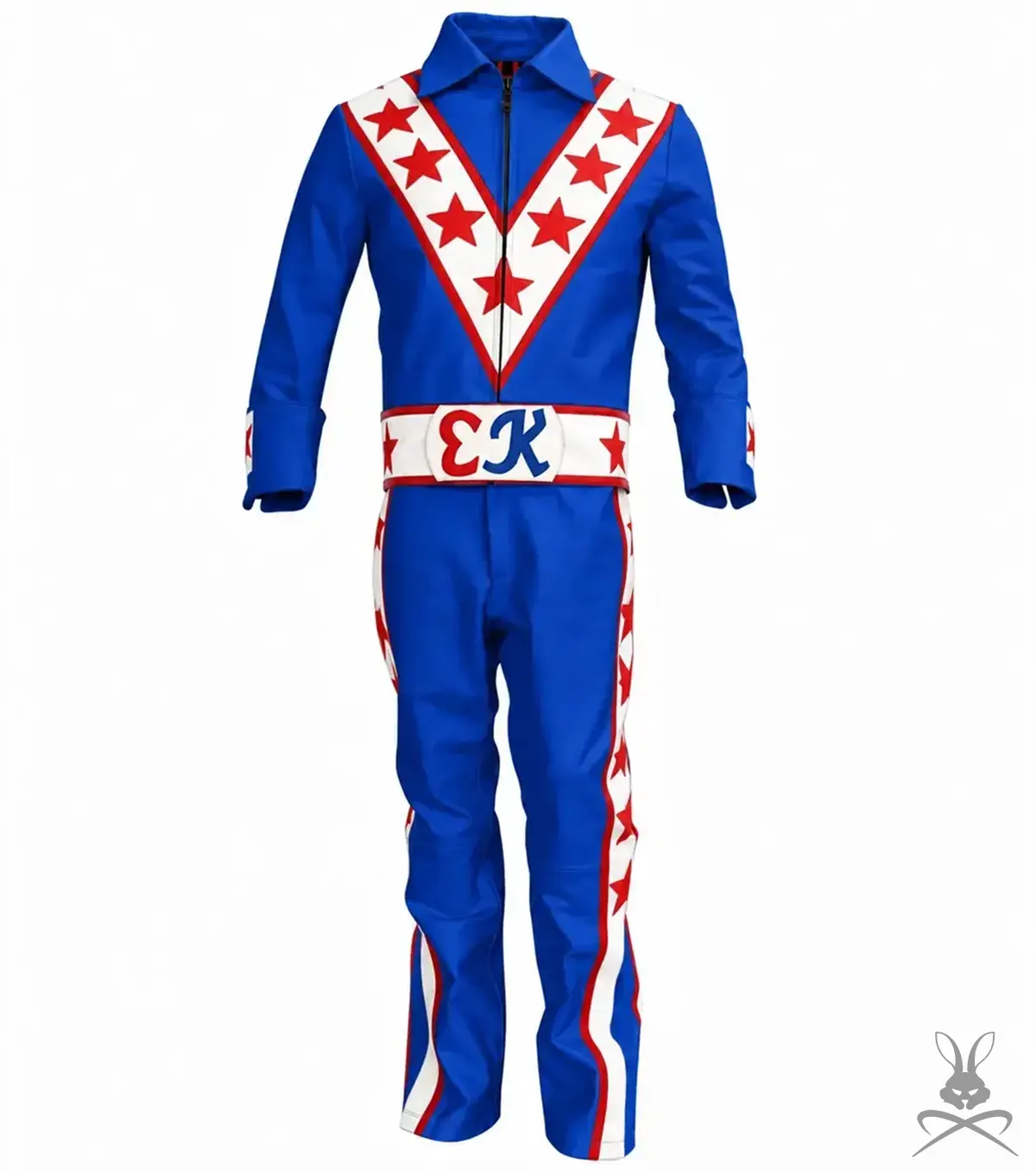 Evel Knievel Blue Leather Suit full