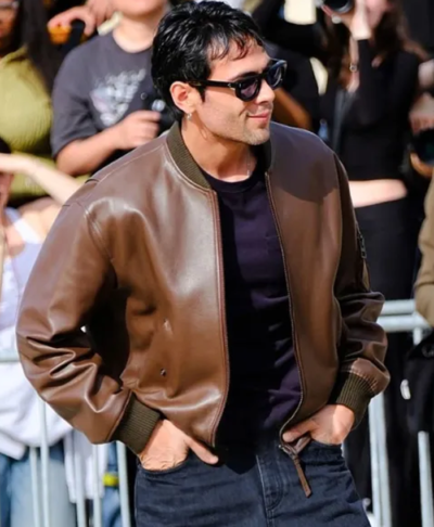 Fashion Week Diego Calva Leather Jacket