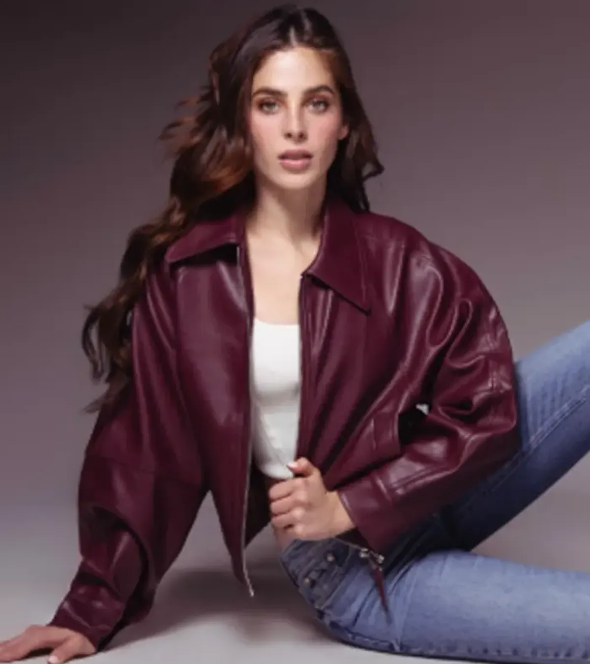 Fatima Bosch Guess Mexico Leather Jacket