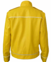 Freddie Mercury Yellow Leather Belted Motorcycle Jacket Back