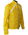 Freddie Mercury Yellow Leather Belted Motorcycle Jacket Right