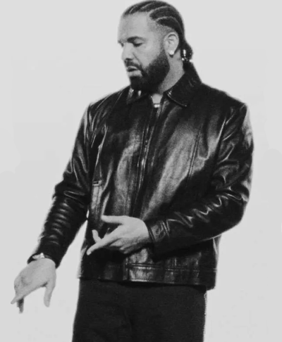 Iceman Album National Treasures 2026 Drake Black Leather Jacket Right