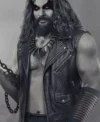 Jason Momoa Supergirl 2026 Lobo Black Biker Leather Vest