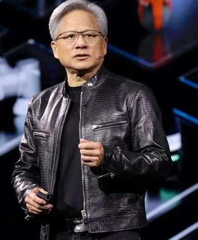 Jensen Huang Black Leather Jacket
