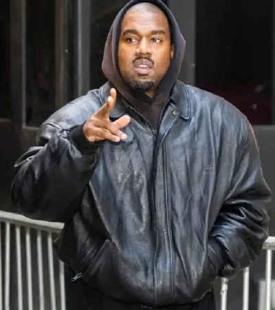 Kanye West Black Leather Jacket