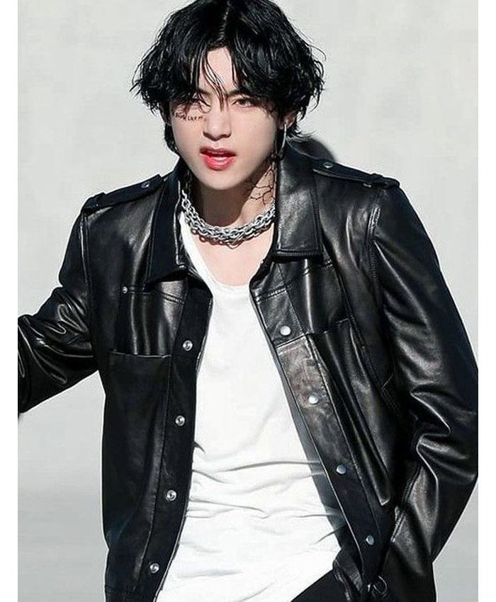 Kim Taehyung On Leather Jacket