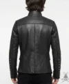 Mens Black Steampunk Real Leather Jacket back