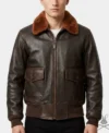 Mens Brown G1 US Navy Real Leather Flight Bomber Jacket