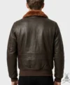 Mens Brown G1 US Navy Real Leather Flight Bomber Jacket back