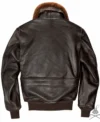 Mens Brown G1 US Navy Real Leather Flight Bomber Jacket back view