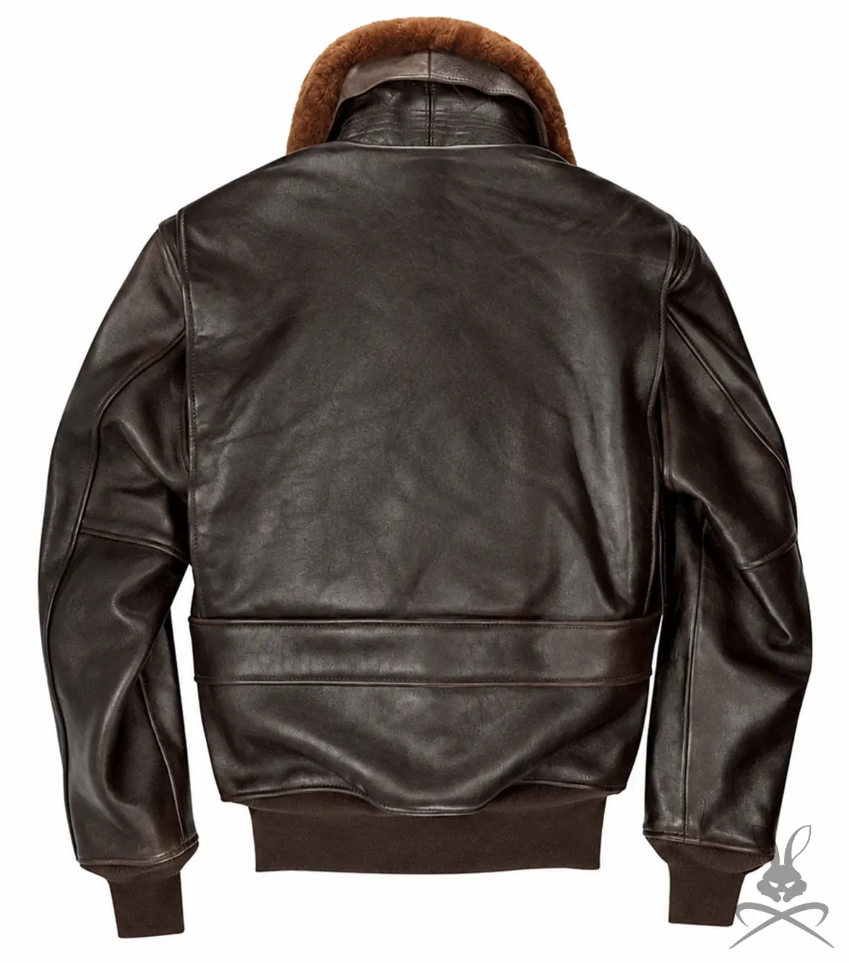 Mens Brown G1 US Navy Real Leather Flight Bomber Jacket back view