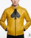 Mens Classy Dijon Yellow Real Leather Jacket