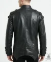 Mens Halloween Black Leather Jacket back
