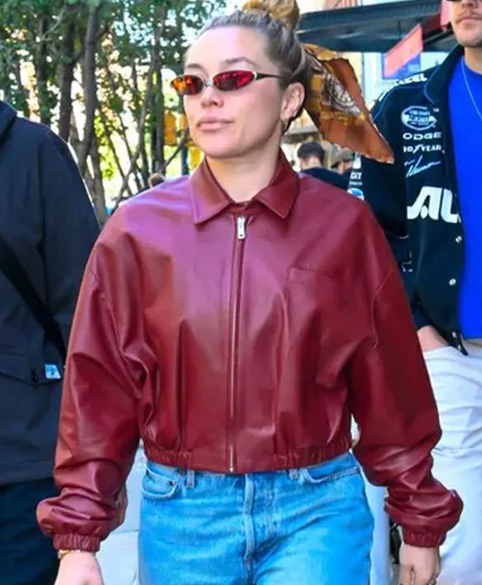 NYC Florence Pugh Leather Jacket