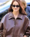 PFW 2026 Shailene Woodley Leather Jacket
