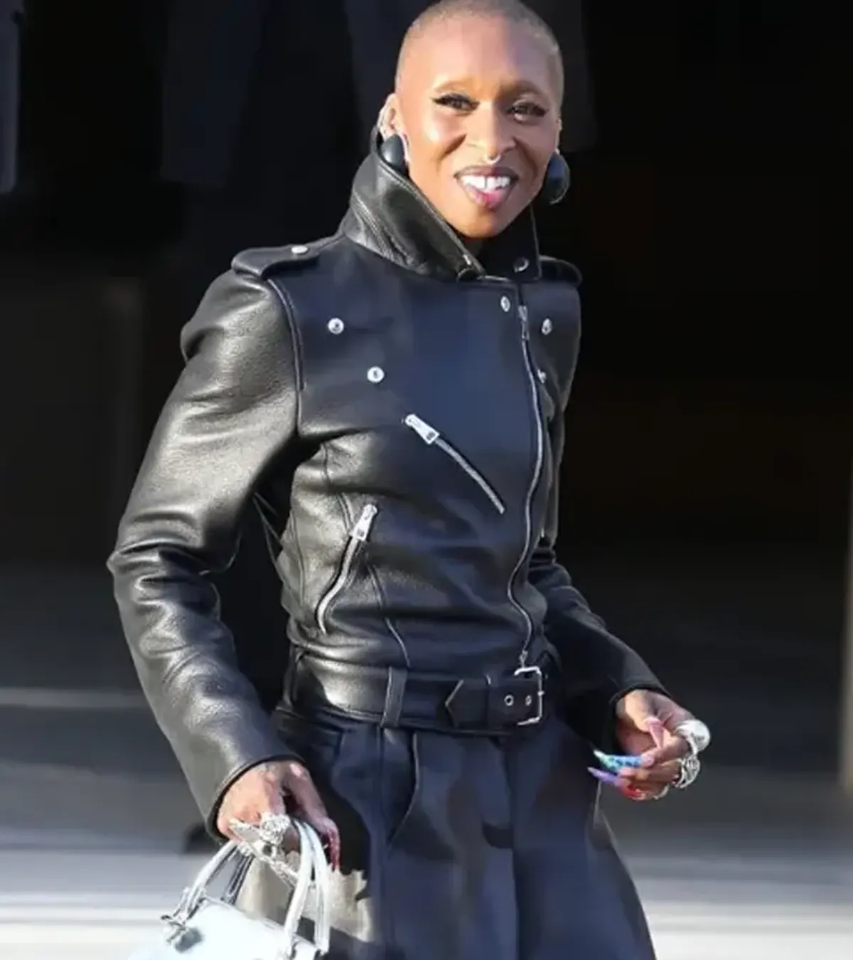 PFW Cynthia Eriv Biker Leather Jacket