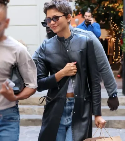 Paris 2026 Zendaya Leather Coat