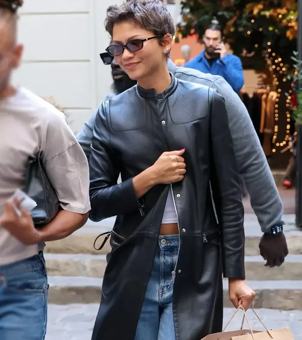 Paris 2026 Zendaya Leather Coat