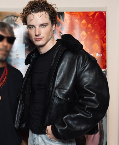 Paris Fashion Week 2026 Graham Campbell Shearling Collar Black Leather Jacket Right