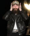 Paris Fashion Week 2026 Post Malone Black Leather A-2 Aviator Jacket Front