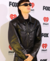 Peso Pluma iHeartRadio Music Awards Black Leather Jacket Front
