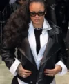 Rihanna Paris Fashion Week 2026 Black Leather Jacket