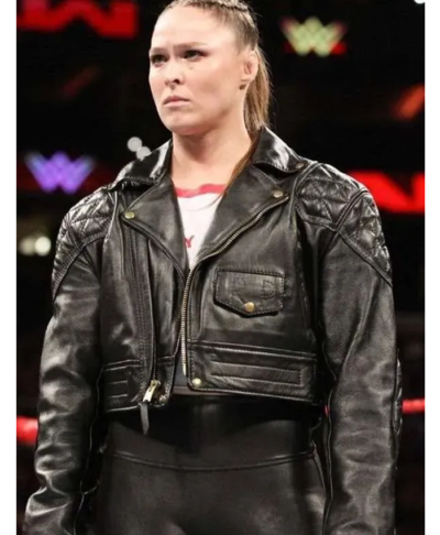 Ronda Rousey Black Leather Jacket