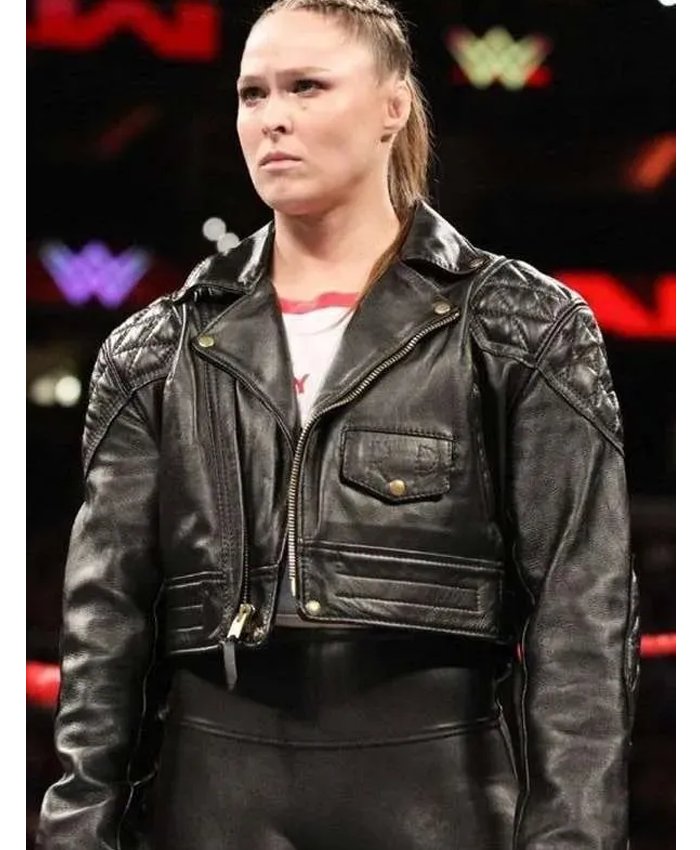 Ronda Rousey Black Leather Jacket