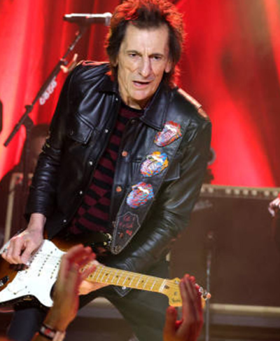 Ronnie Wood Black Leather Jacket