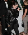 Selena Gomez Attends Brooks Nader’s birthday party Black Leather Jacket For Women