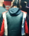 Sixty Minutes Marie Mouroum Red and Black Leather Jacket On Sale