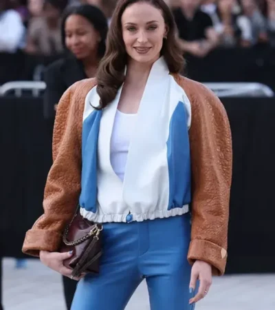Sophie Turner Paris Fashion Week 2026 Leather Jacket