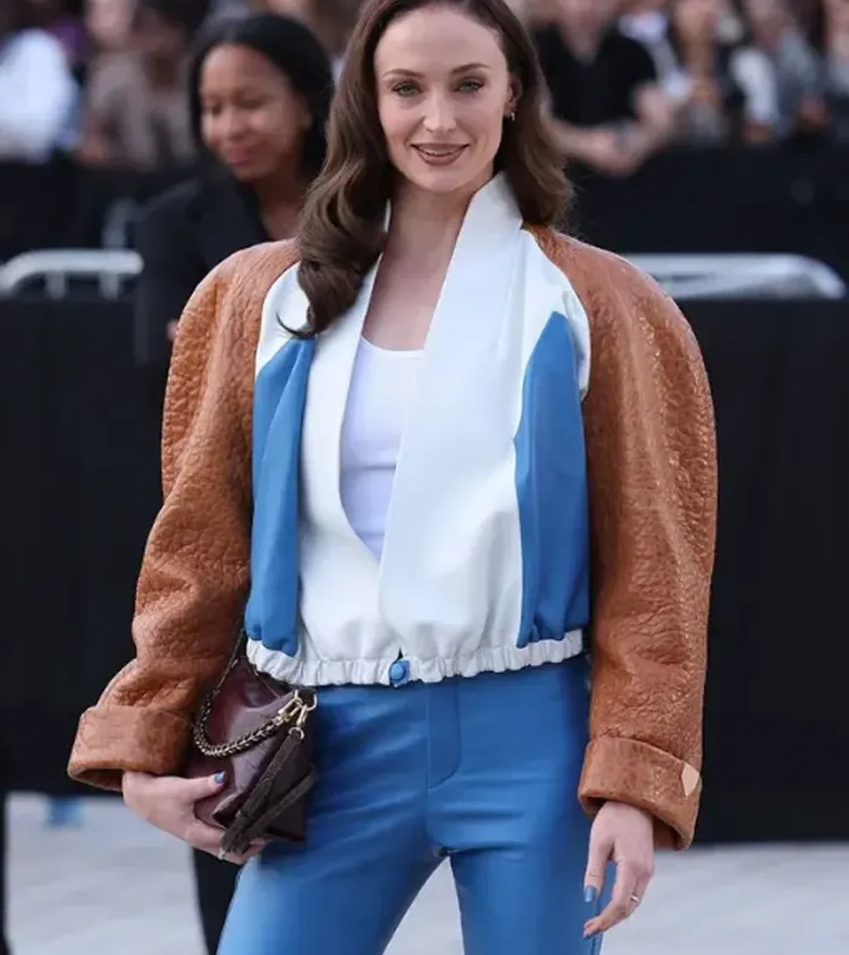 Sophie Turner Paris Fashion Week 2026 Leather Jacket