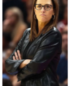 Stephanie White Indiana Fever Black Leather Blazer For Women Right